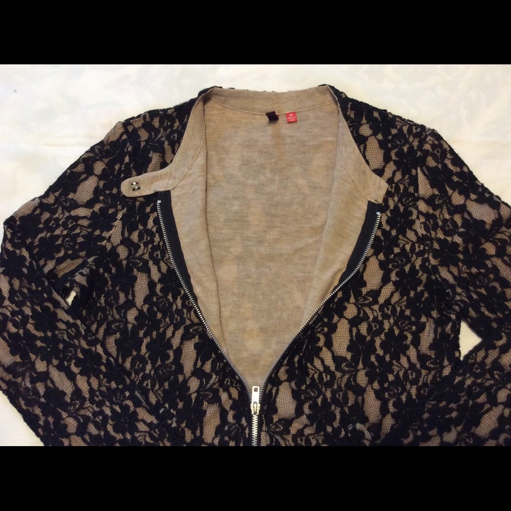 Black lace sweater/jacket